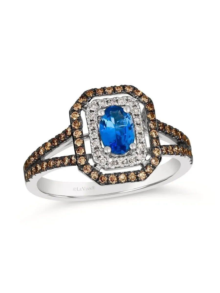 Кольца Le Vian Ladies с черникой и танзанитом, установленные в 14-каратное ванильное золото — изображение 1 из 1