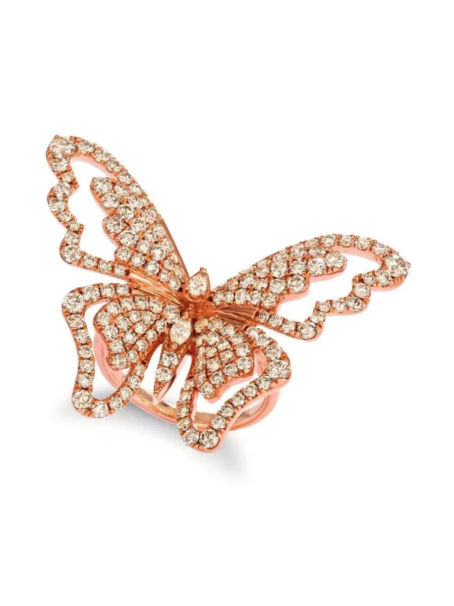 Кольца Le Vian Ladies Butterfly Away из 14-каратного клубничного золота — изображение 1 из 1, оттенок коричневый