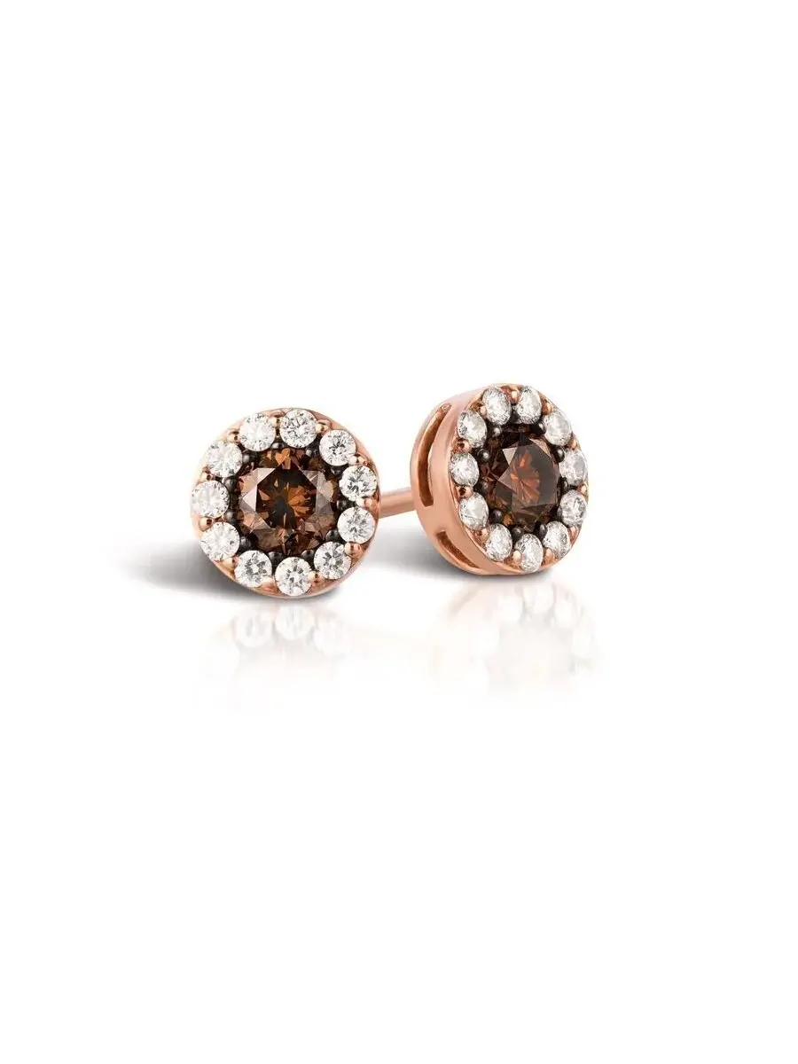 Серьги Le Vian Ladies Center Color, выполненные в 14-каратном клубничном золоте — изображение 1 из 1, оттенок коричневый