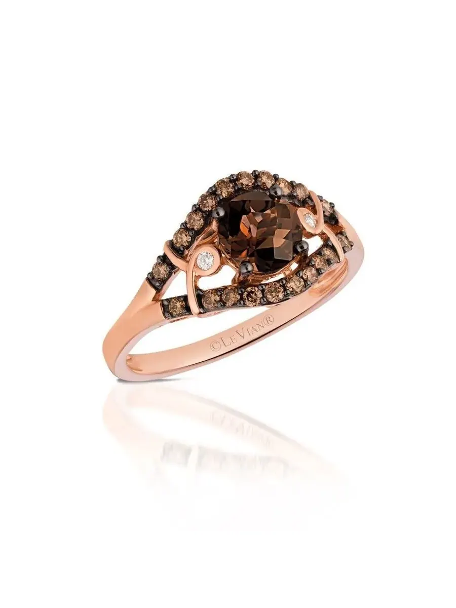 Кольца Le Vian Ladies с шоколадными бриллиантами, установленные в 14-каратное клубничное золото — изображение 1 из 1