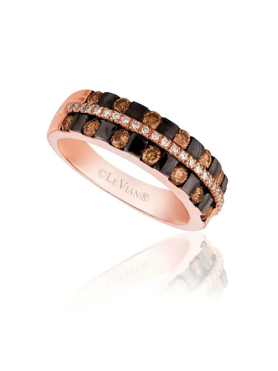 Набор колец Le Vian Ladies с шоколадным и клубничным камнями в 14-каратном клубничном золоте — изображение 1 из 1