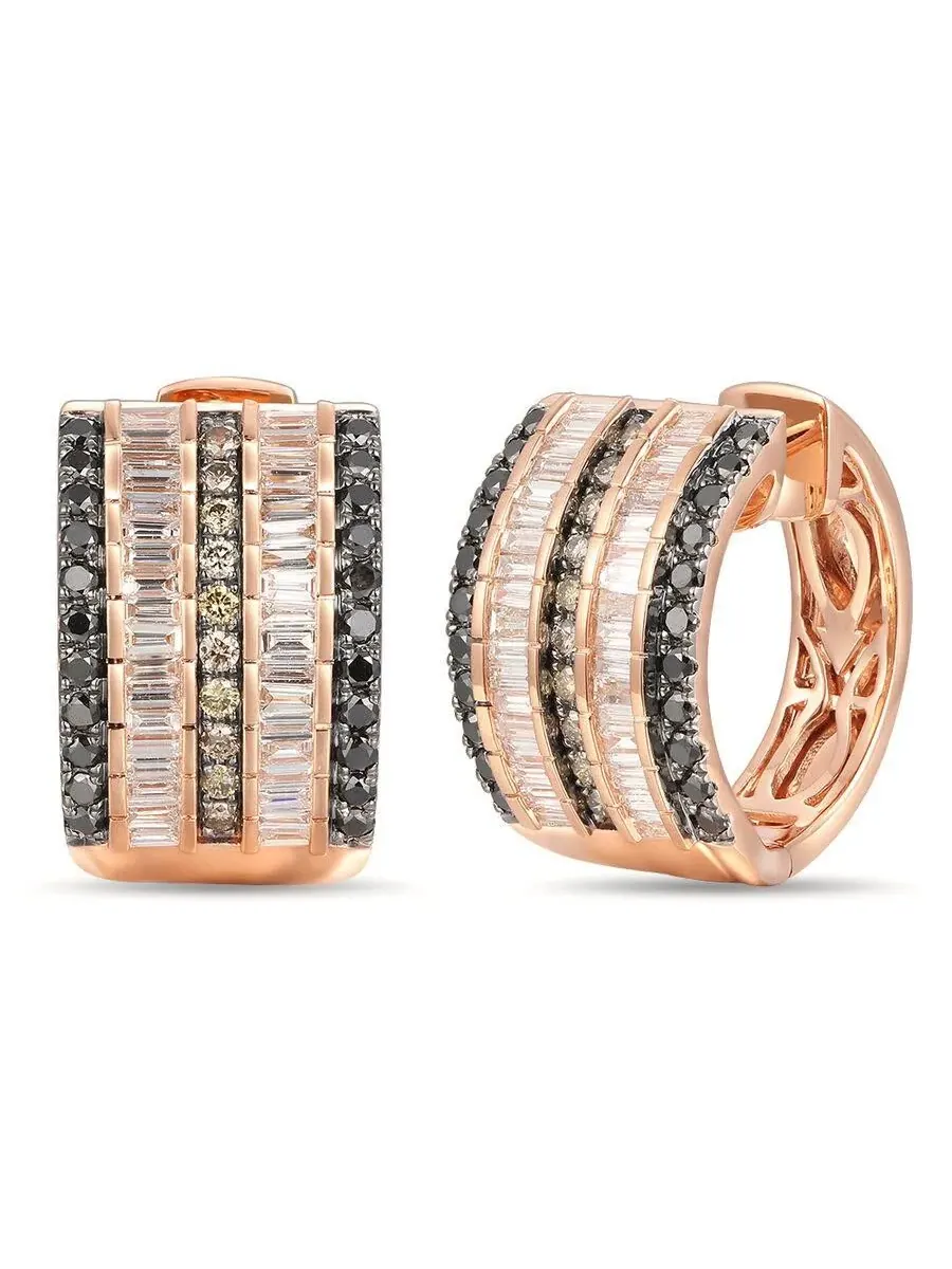 Серьги Le Vian Ladies с шоколадными бриллиантами, выполненные в 14-каратном клубничном золоте