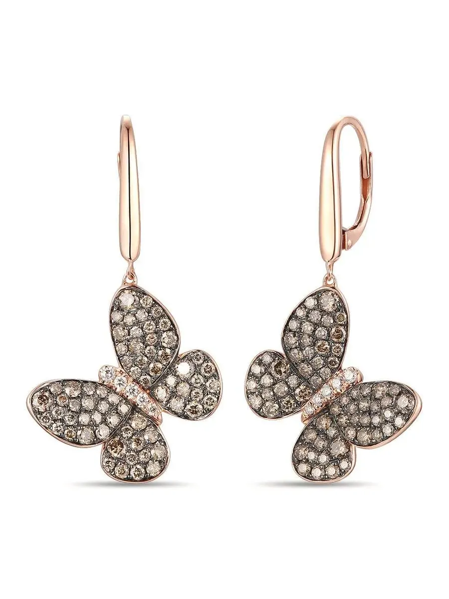 Серьги Le Vian Ladies с шоколадными бриллиантами, выполненные в 14-каратном клубничном золоте — изображение 1 из 1