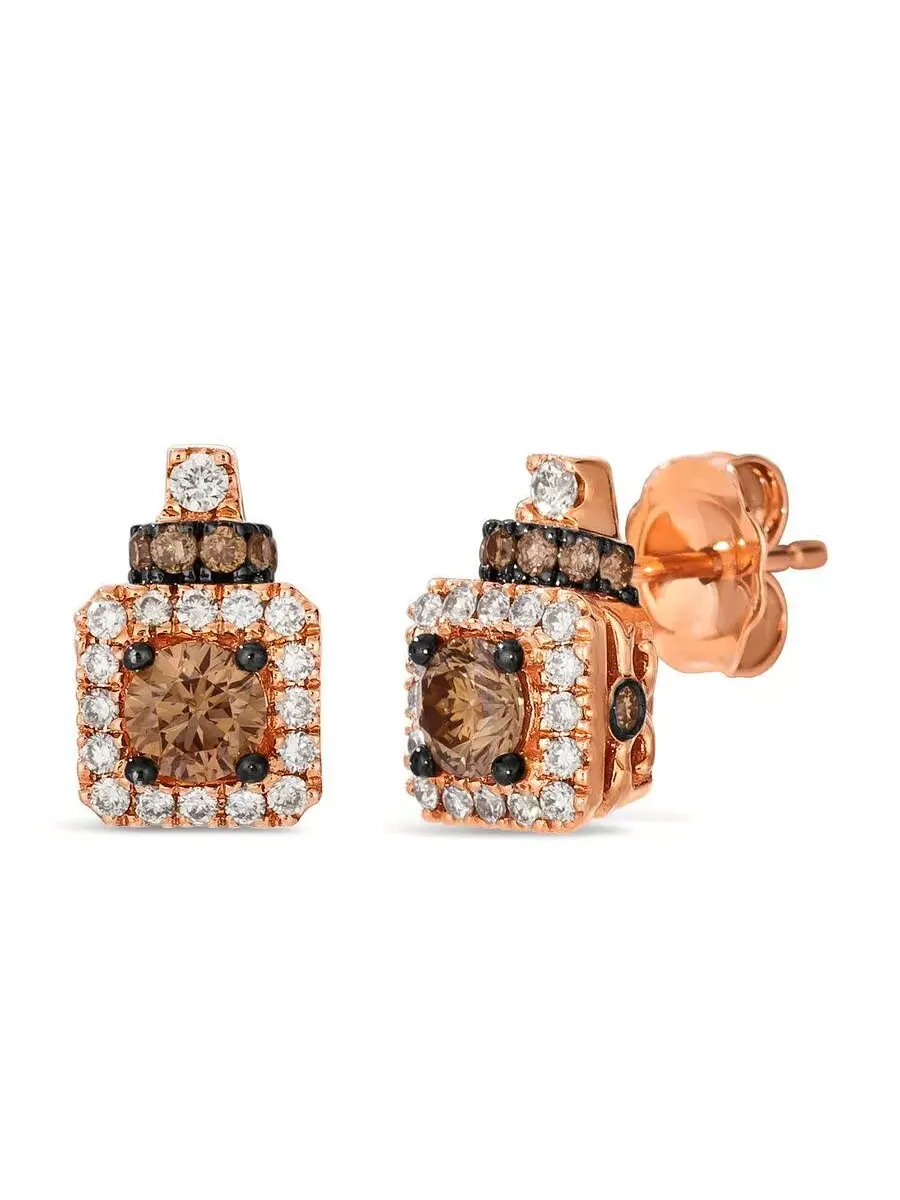 Серьги Le Vian Ladies с шоколадными бриллиантами, выполненные в 14-каратном клубничном золоте — изображение 1 из 1