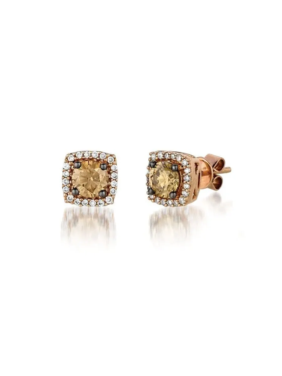 Серьги Le Vian Ladies с шоколадными бриллиантами, выполненные в 14-каратном клубничном золоте — изображение 1 из 1