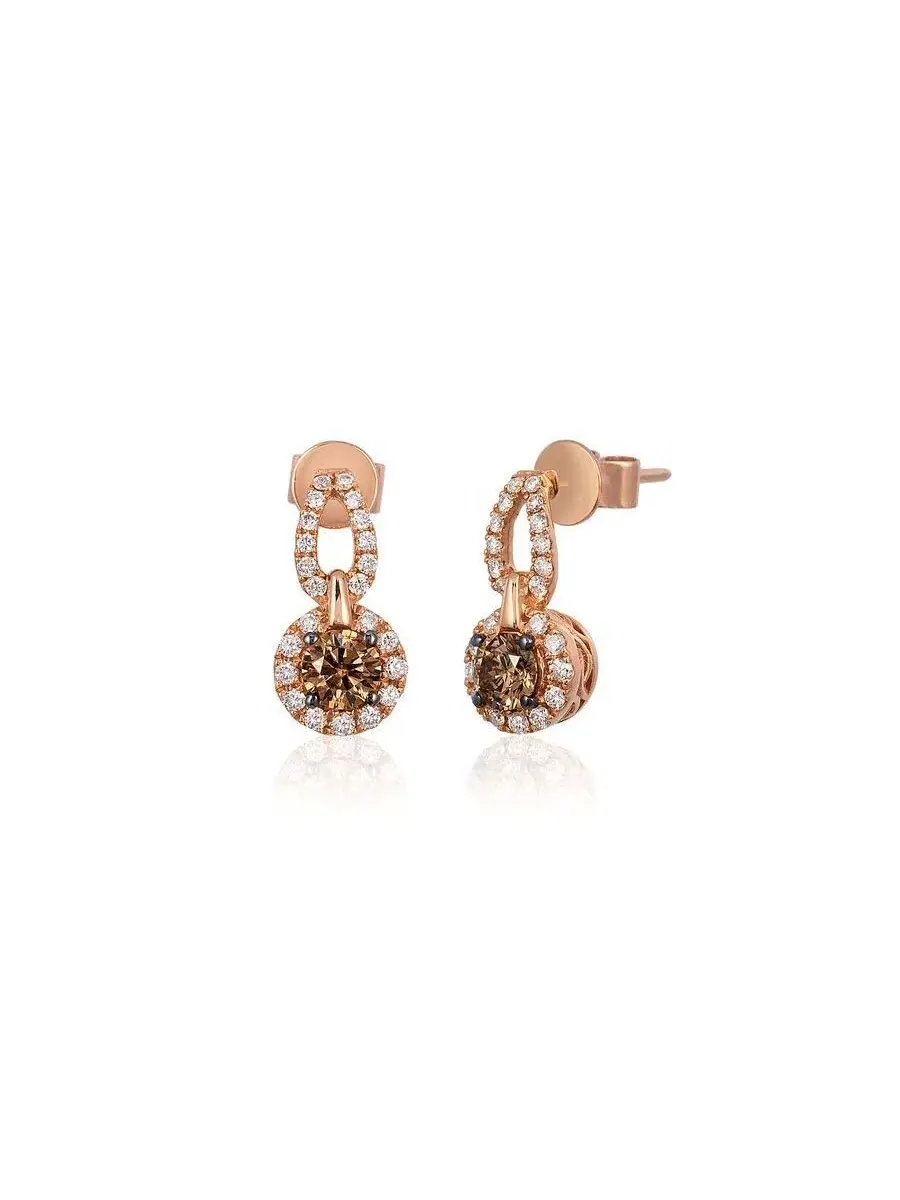 Серьги Le Vian Ladies с шоколадными бриллиантами, выполненные в 14-каратном клубничном золоте — изображение 1 из 1