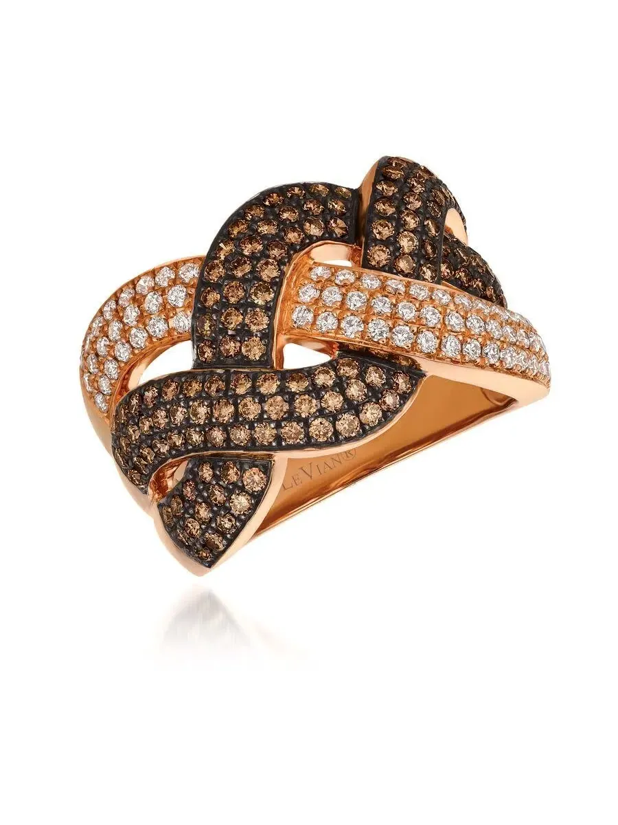 Женские кольца Le Vian с шоколадными бриллиантами, выполненные из 14-каратного клубничного золота — изображение 1 из 1