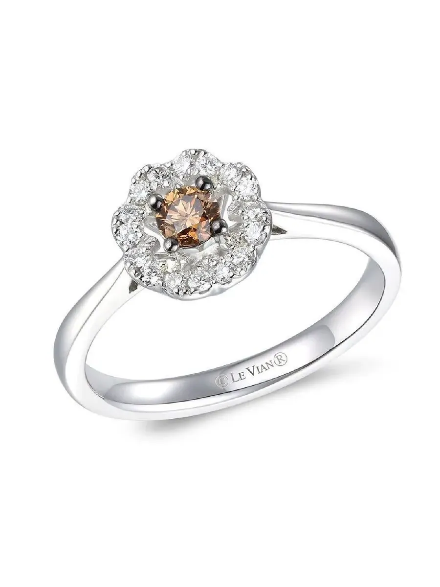 Женские кольца-одиночки Le Vian с шоколадными бриллиантами, установленными в 14-каратном ванильном золоте, оттенок коричневый