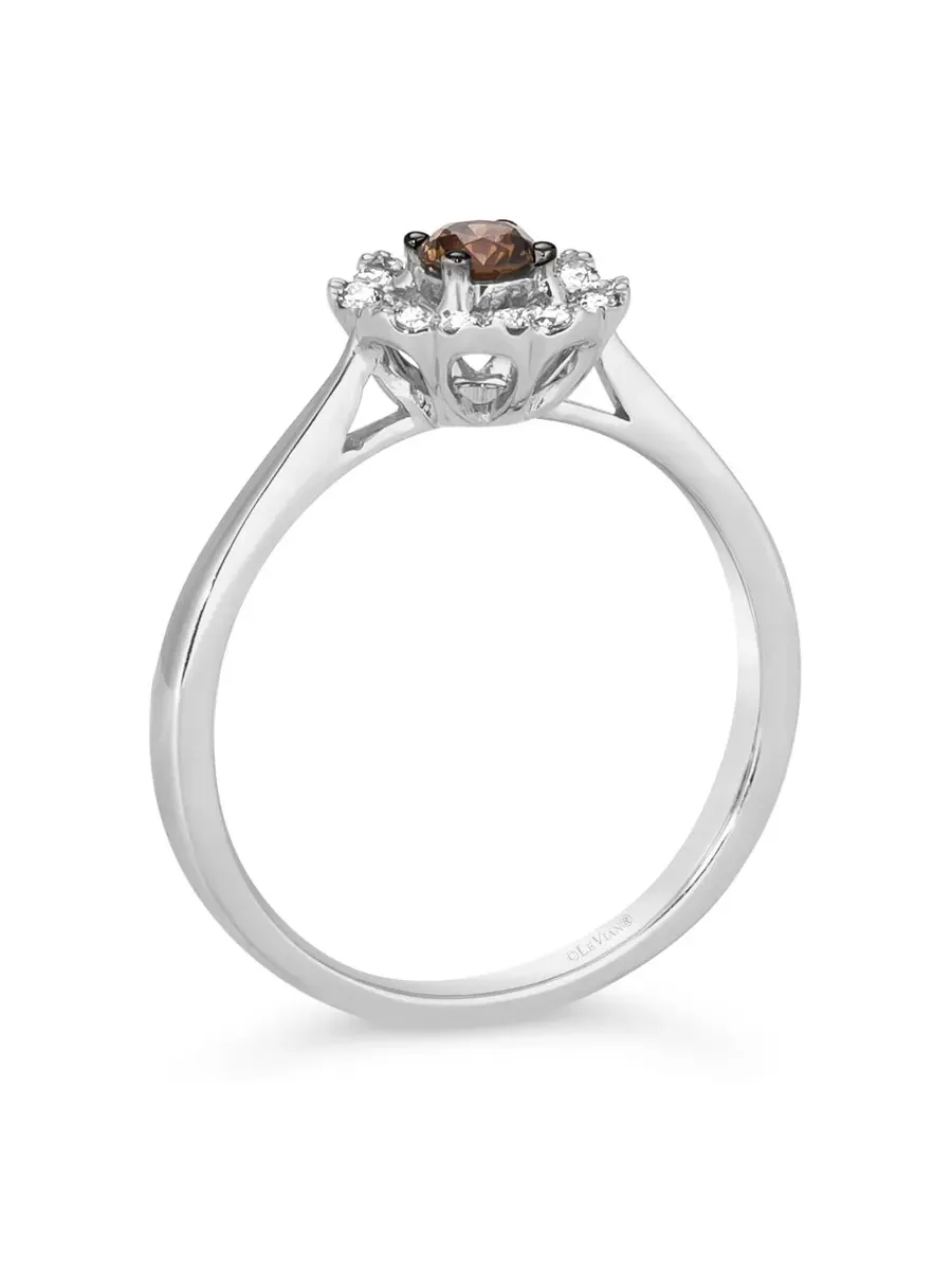 Женские кольца-одиночки Le Vian с шоколадными бриллиантами, установленными в 14-каратном ванильном золоте, оттенок коричневый