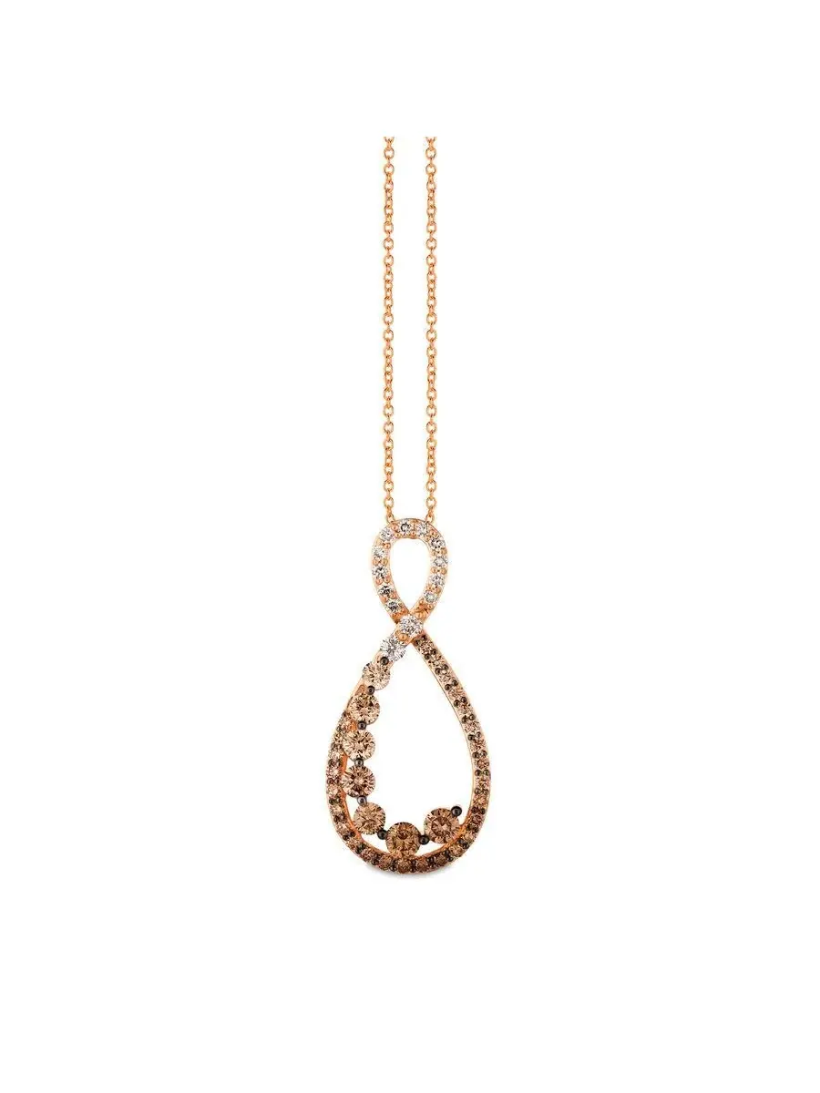 Ожерелье Le Vian Ladies Chocolate Ombre, выполненные в 14-каратном клубничном золоте — изображение 1 из 1, оттенок коричневый