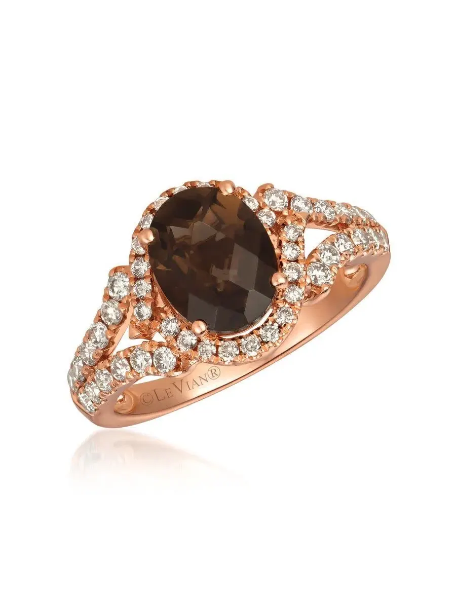 Кольца из коллекции Le Vian Ladies Chocolate Quartz, выполненные из клубничного золота 14K — изображение 1 из 1