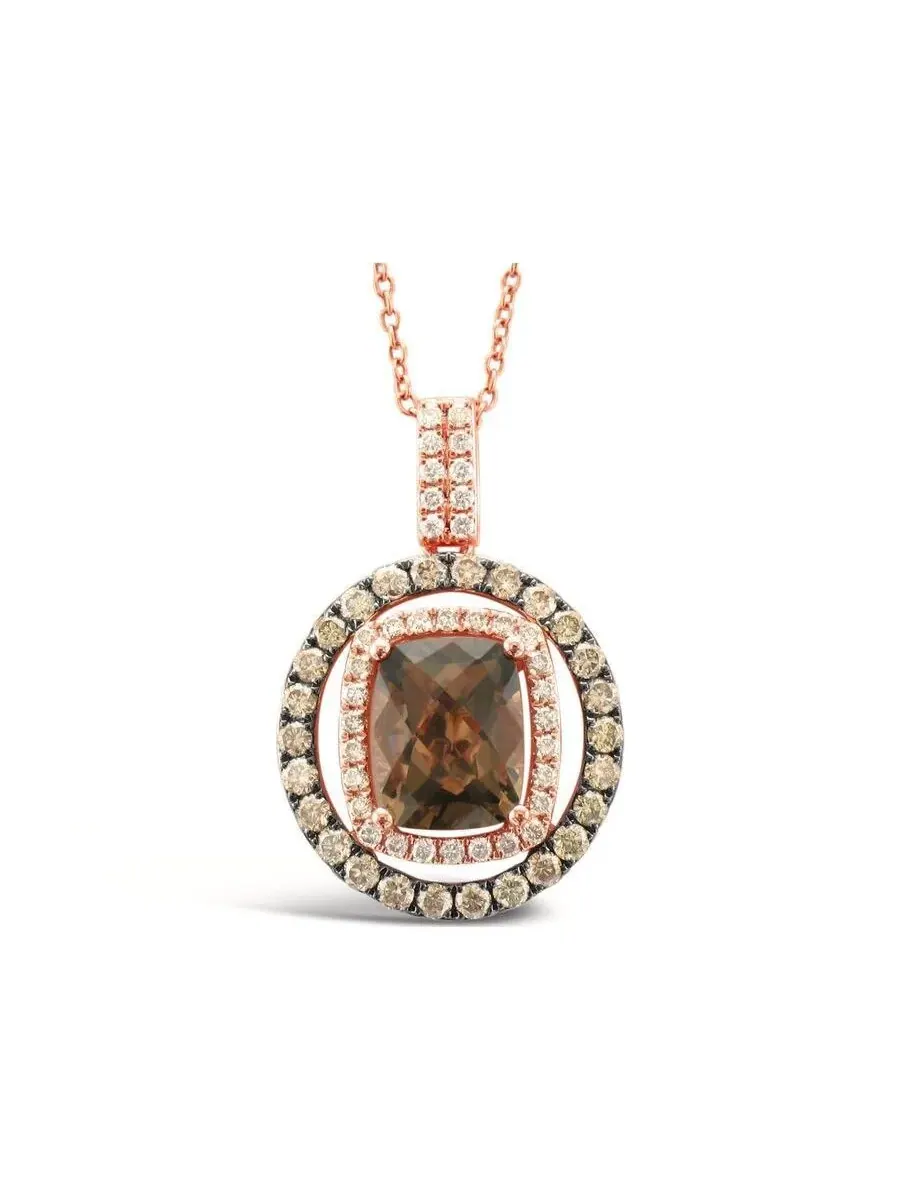 Женское ожерелье Le Vian с шоколадным кварцем, выполненные из клубничного золота 14 карат — изображение 1 из 1