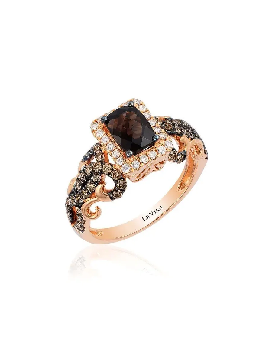 Кольца Le Vian Ladies с шоколадным кварцем, установленные в 14-каратном клубничном золоте — изображение 1 из 1