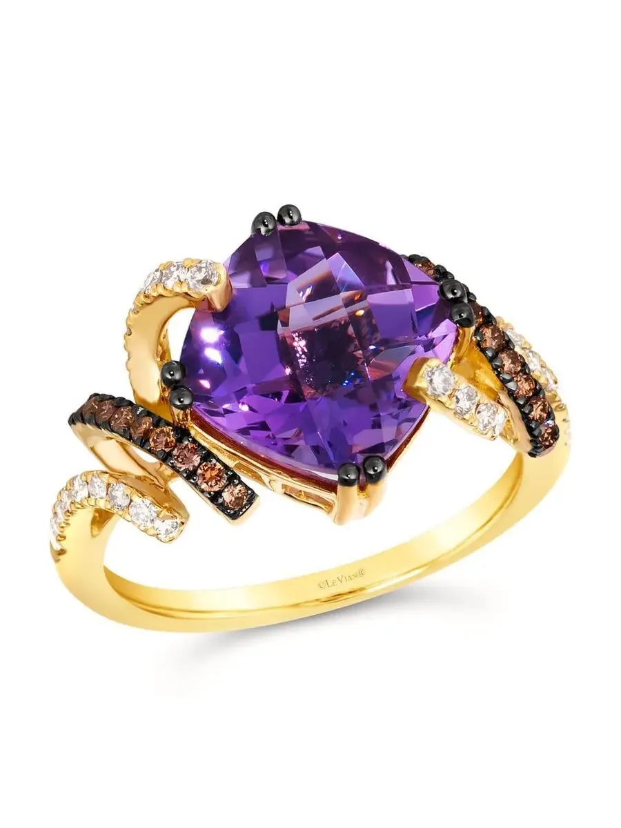 Набор колец Le Vian Ladies с шоколадной стружкой из 14-каратного медового золота — изображение 1 из 1, оттенок фиолетовый