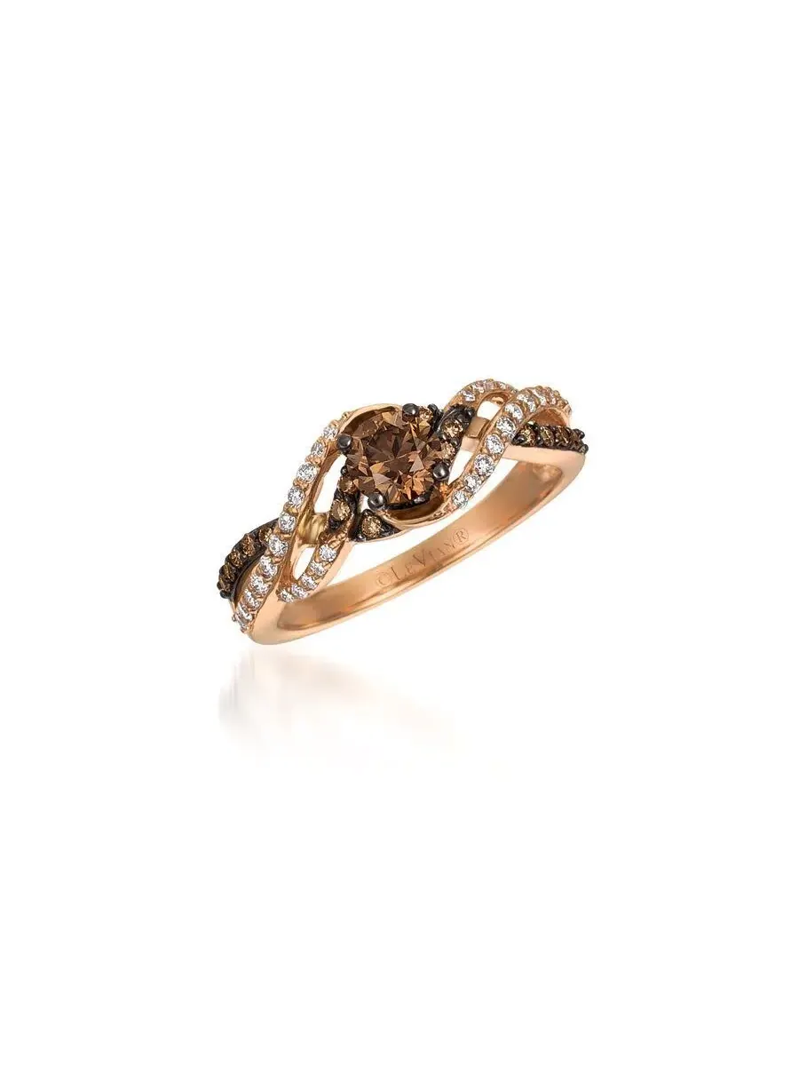 Кольца Le Vian Ladies Chocolate Solitaire из 14-каратного клубничного золота — изображение 1 из 1, оттенок коричневый