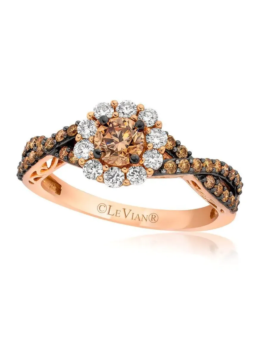 Кольца Le Vian Ladies Chocolate Solitaire, выполненные из 14-каратного клубничного золота — изображение 1 из 1