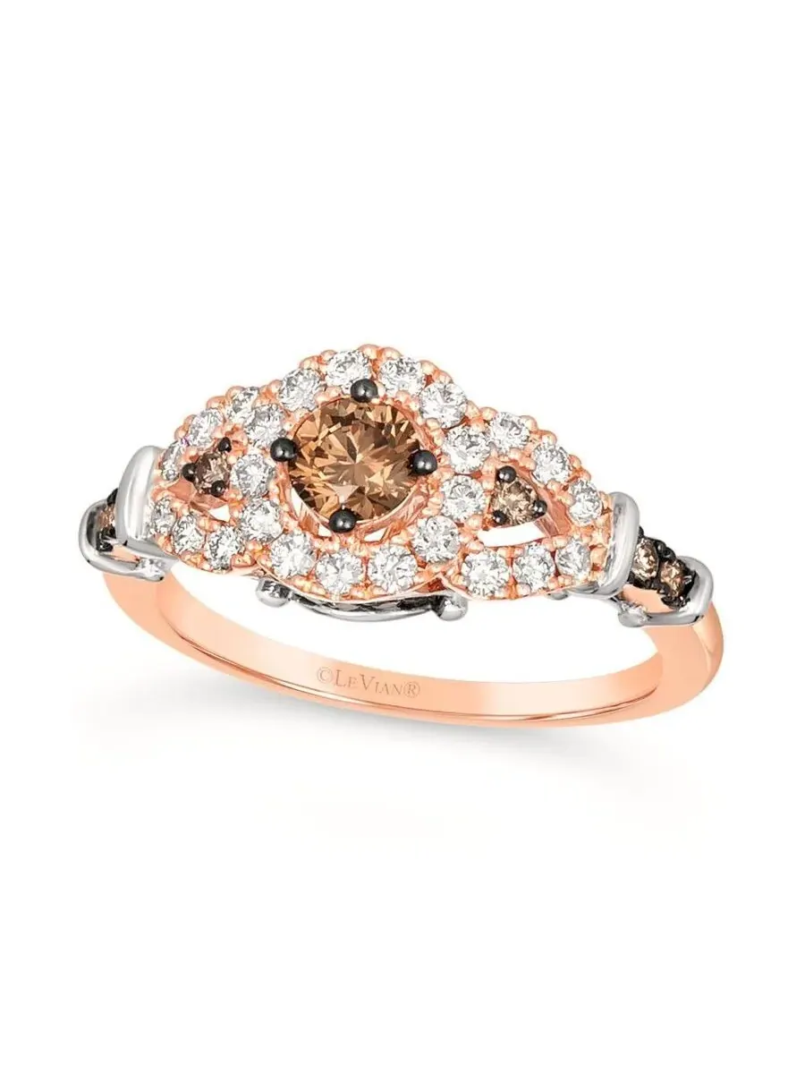 Женские кольца Le Vian Chocolate Solitaire, выполненные из 14-каратного двухцветного золота — изображение 1 из 1
