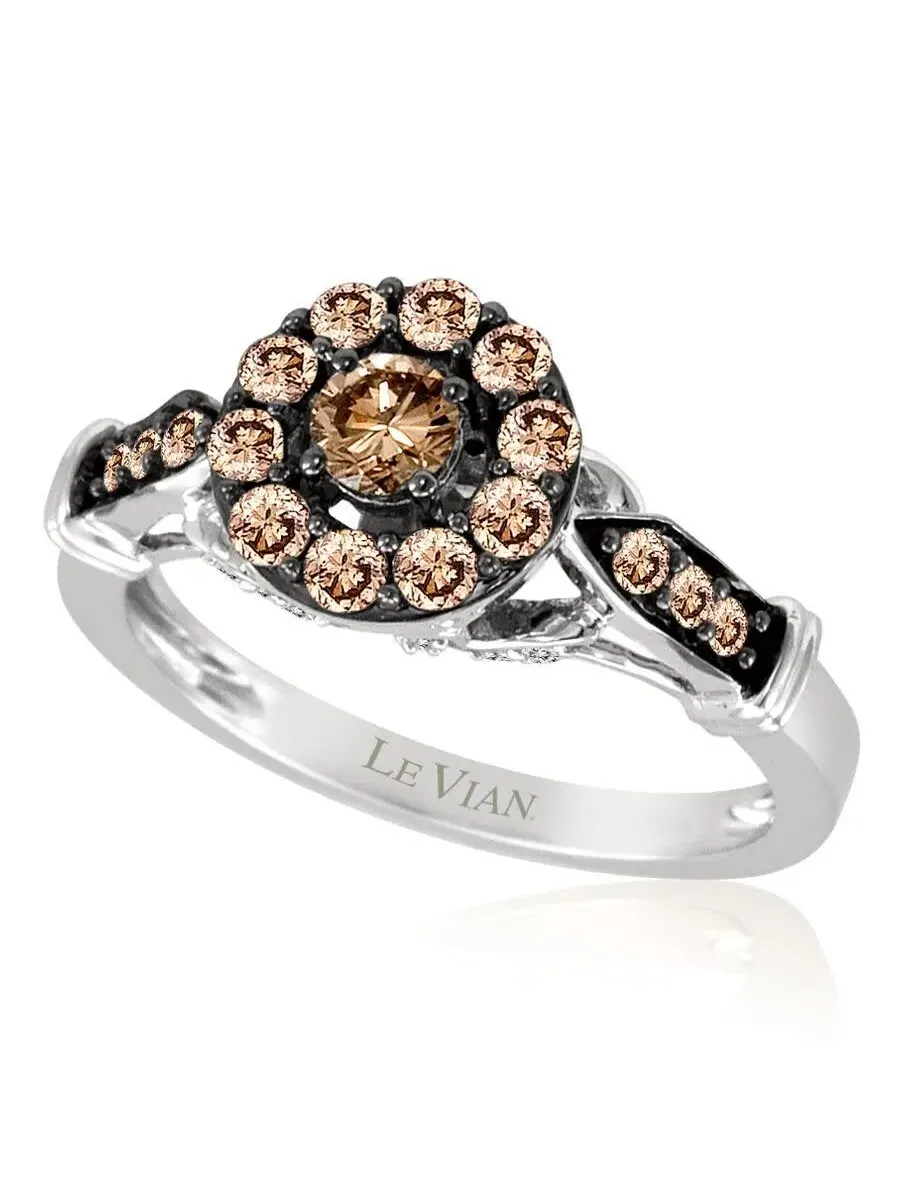 Женские кольца Le Vian Chocolate Solitaire, выполненные из 14-каратного ванильного золота — изображение 1 из 1