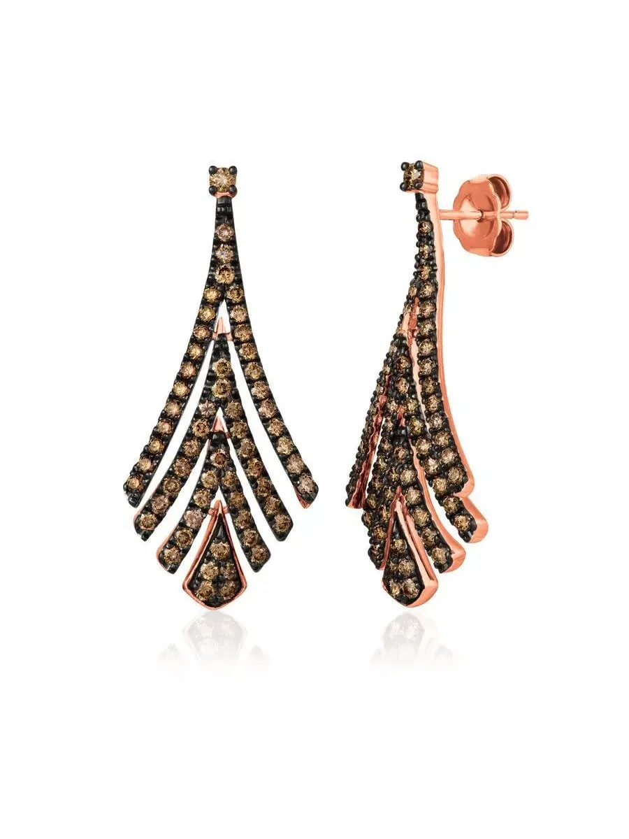 Серьги Le Vian Ladies Chocolatier из клубничного золота 14 карат — изображение 1 из 1, оттенок коричневый