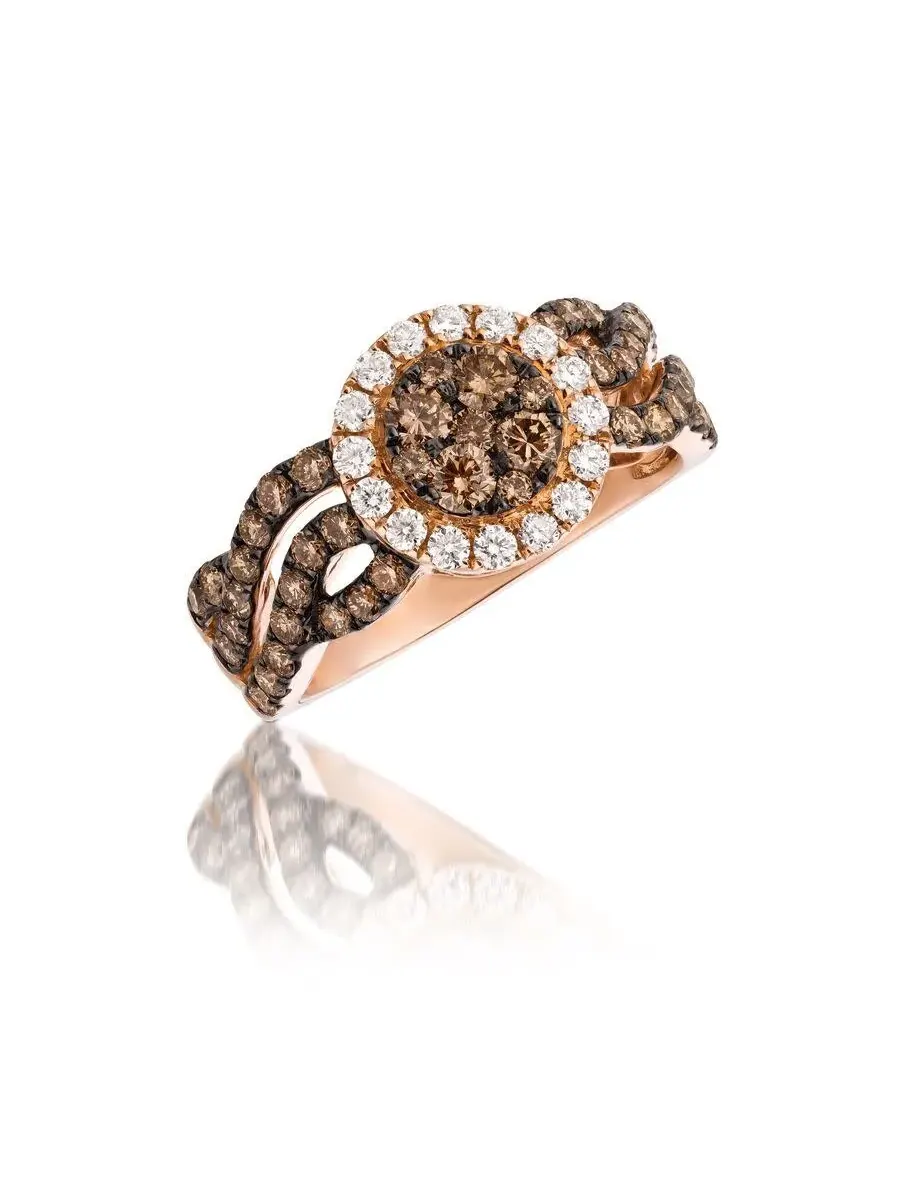 Кольца Le Vian Ladies Chocolatier из 14-каратного клубничного золота — изображение 1 из 1, оттенок шоколад