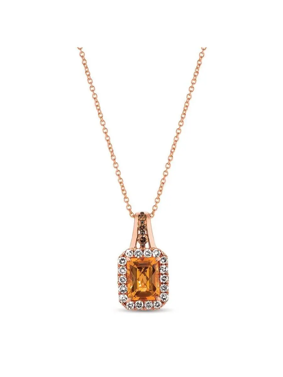 Женское ожерелье Le Vian с коричным цитрином, установленным в клубничное золото 14 карат — изображение 1 из 1, оттенок желтый