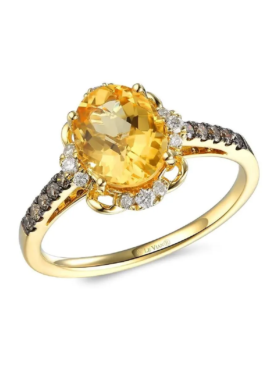 Женские кольца Le Vian с цитрином цвета корицы, установленные в 14-каратное медовое золото — изображение 1 из 4