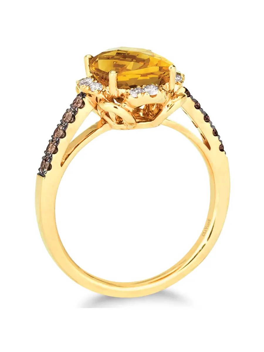 Женские кольца Le Vian с цитрином цвета корицы, установленные в 14-каратное медовое золото — изображение 3 из 4