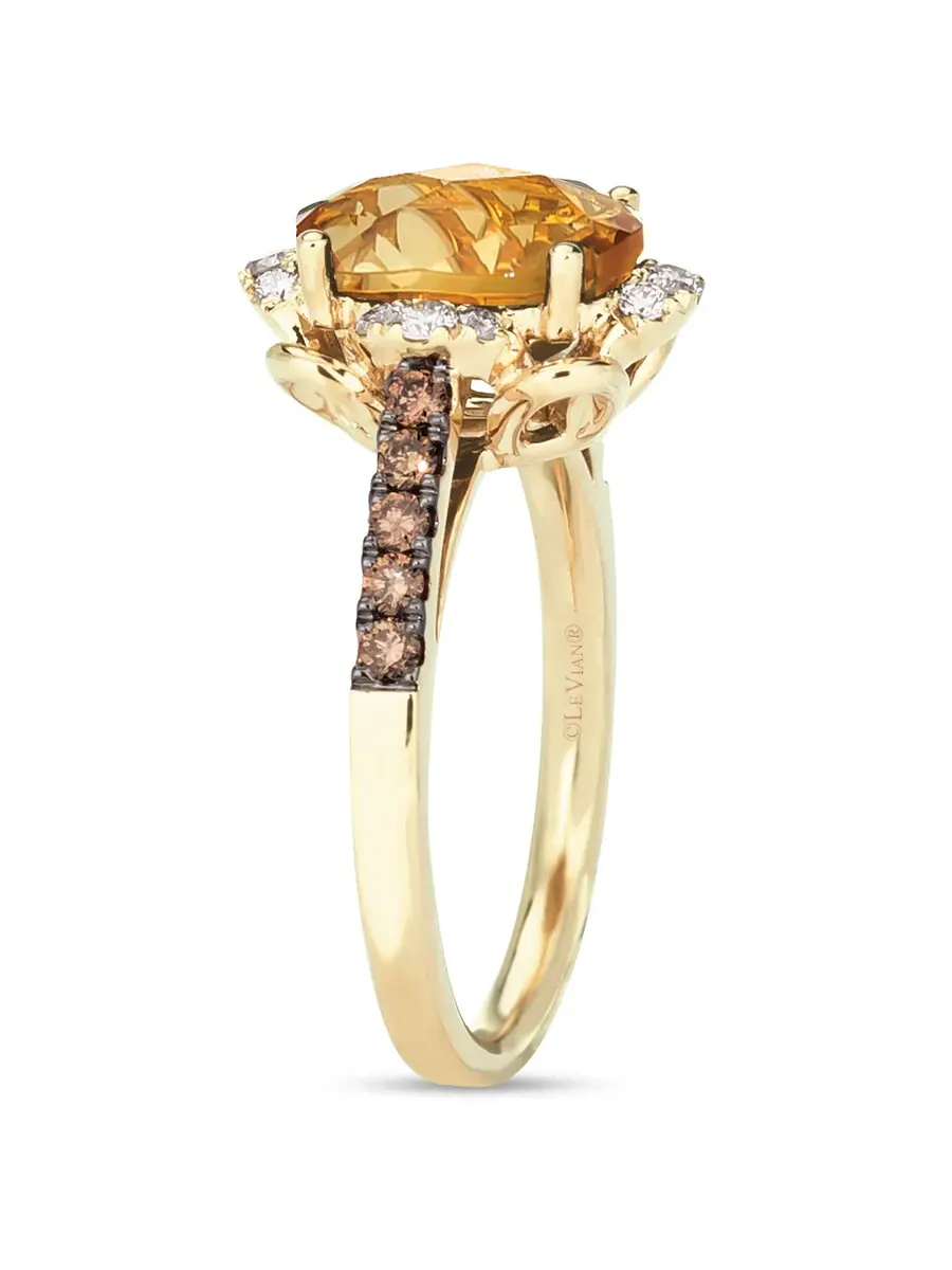 Женские кольца Le Vian с цитрином цвета корицы, установленные в 14-каратное медовое золото — изображение 4 из 4