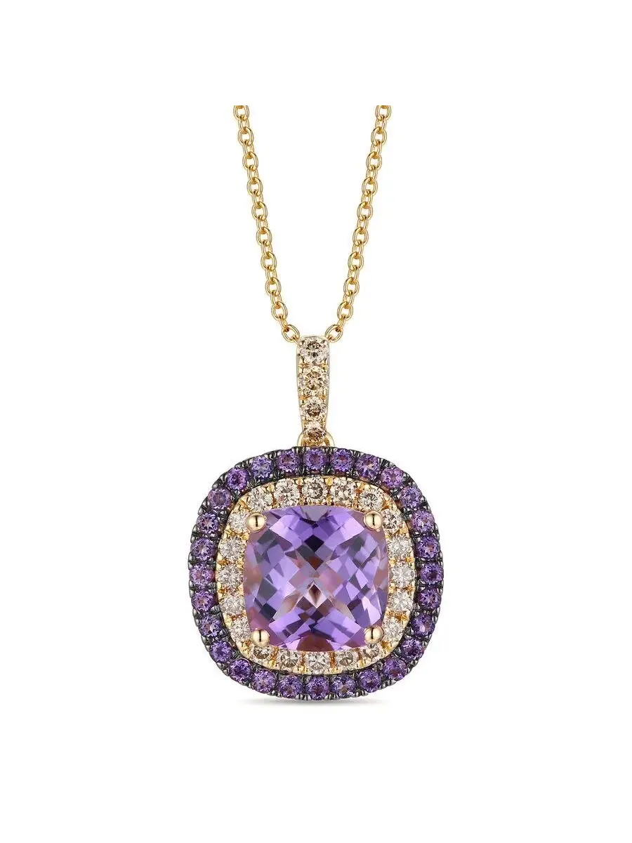 Женские колье Le Vian Color On Color, выполненные из 14-каратного медового золота — изображение 1 из 1, оттенок фиолетовый