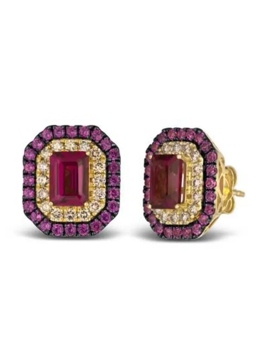 Женские серьги Le Vian Color On Color в оправе из медового золота 14 карат