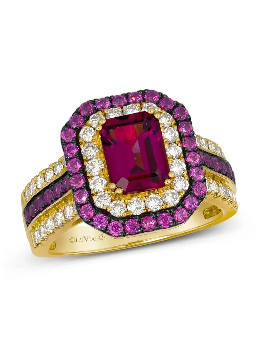 Набор колец Le Vian Ladies Color On Color из клубничного золота 14 карат — изображение 1 из 1, оттенок красный