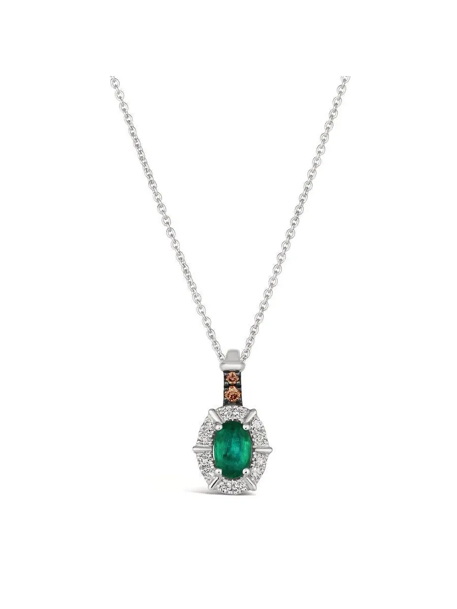 Ожерелье с изумрудами Le Vian Ladies Costa Smeralda, выполненные в 14-каратном ванильном золоте — изображение 1 из 1