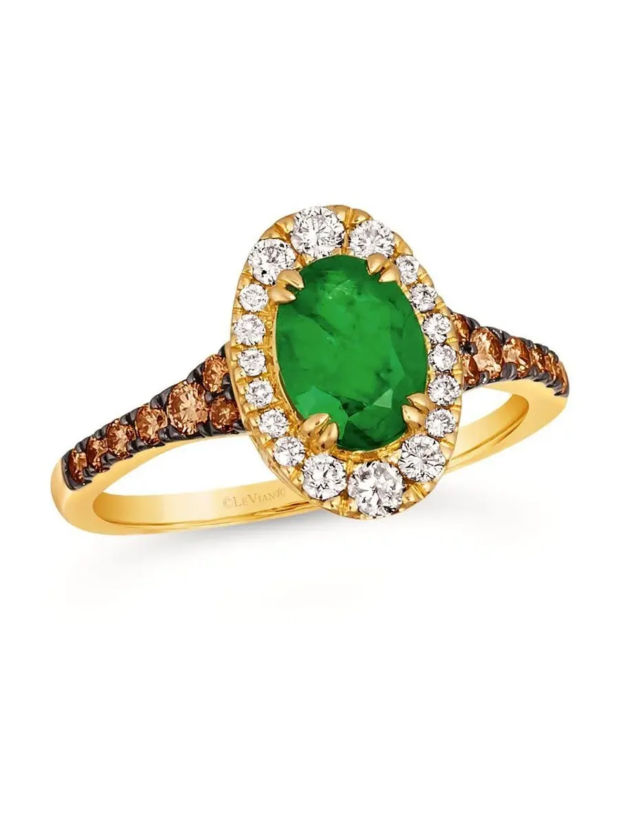 Кольца с изумрудом Le Vian Ladies Costa Smeralda, выполненные из 14-каратного медового золота — изображение 1 из 1
