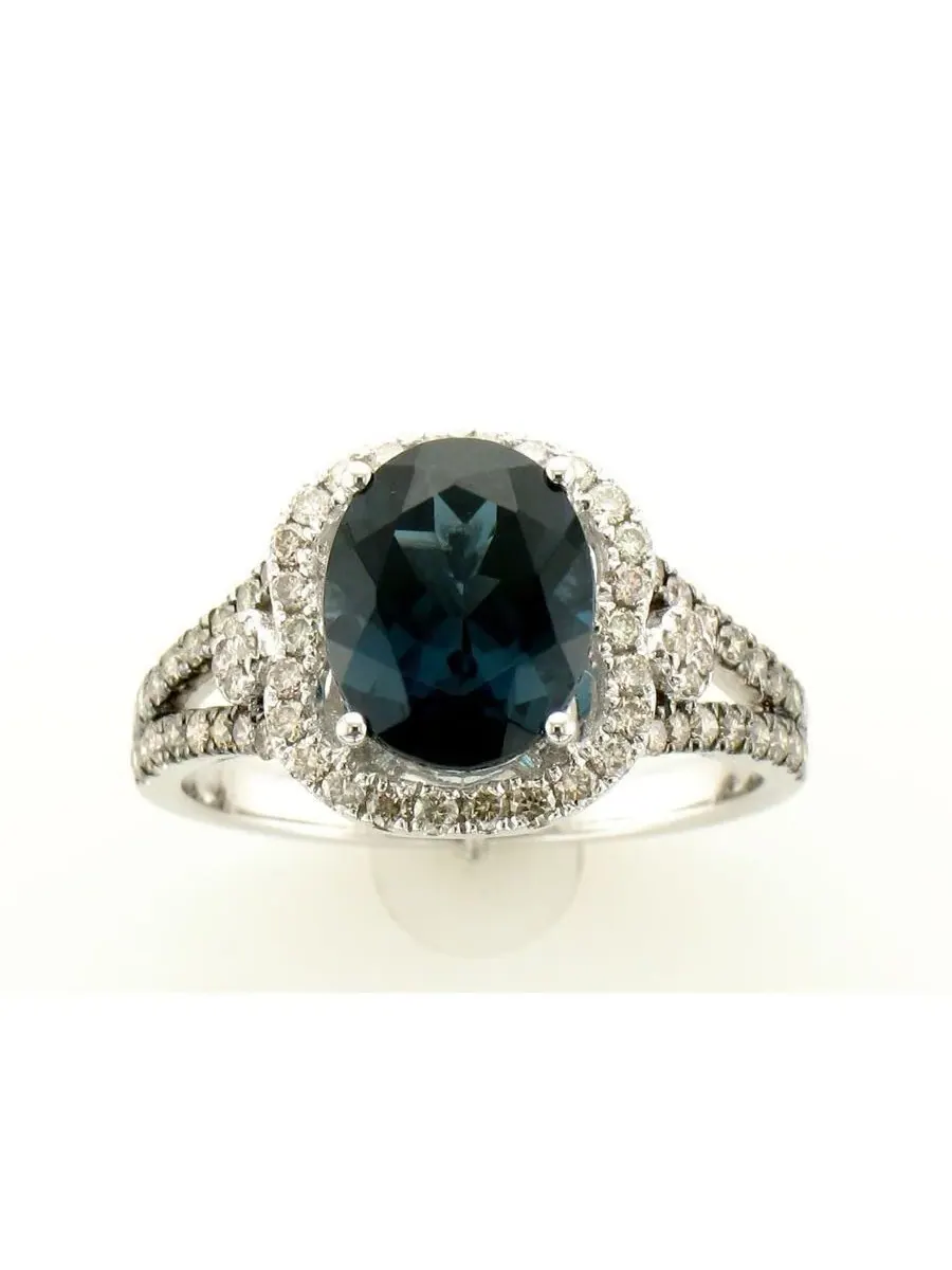 Кольца Le Vian с синим топазом глубокого моря для женщин, выполненные из 14-каратного ванильного золота — изображение 1 из 1