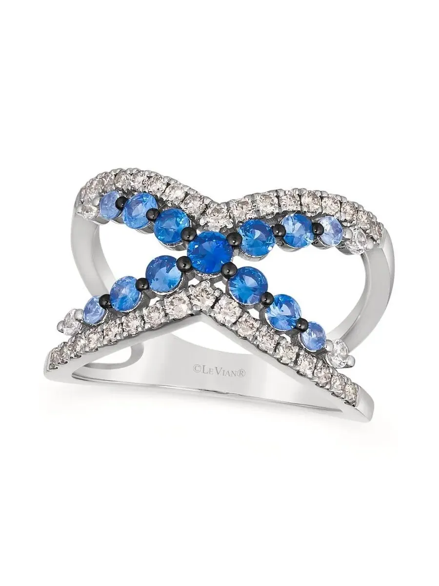 Набор колец Le Vian Ladies Denim Ombre, выполненных из 14-каратного ванильного золота