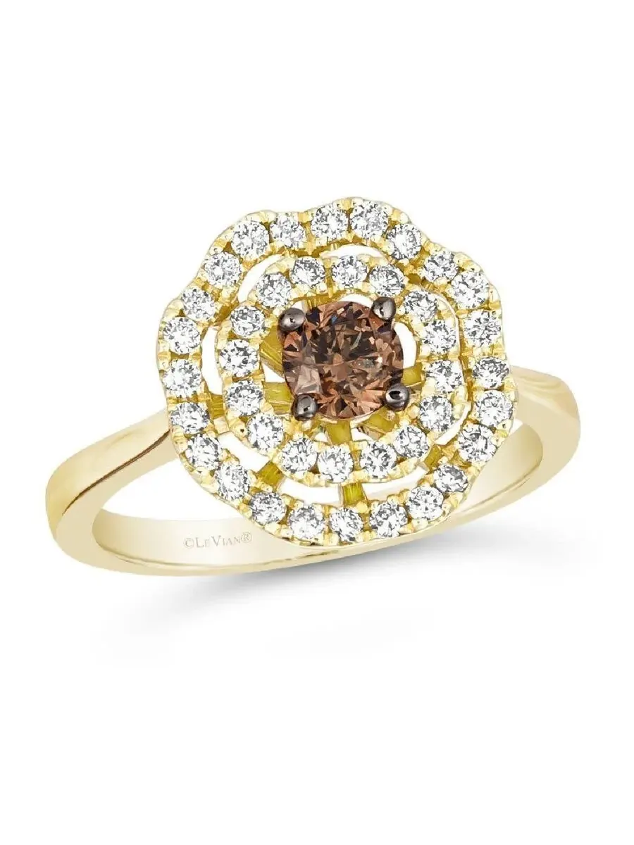 Набор колец Le Vian Ladies Euphoria Chocolate из 14-каратного медового золота — изображение 1 из 1, оттенок коричневый