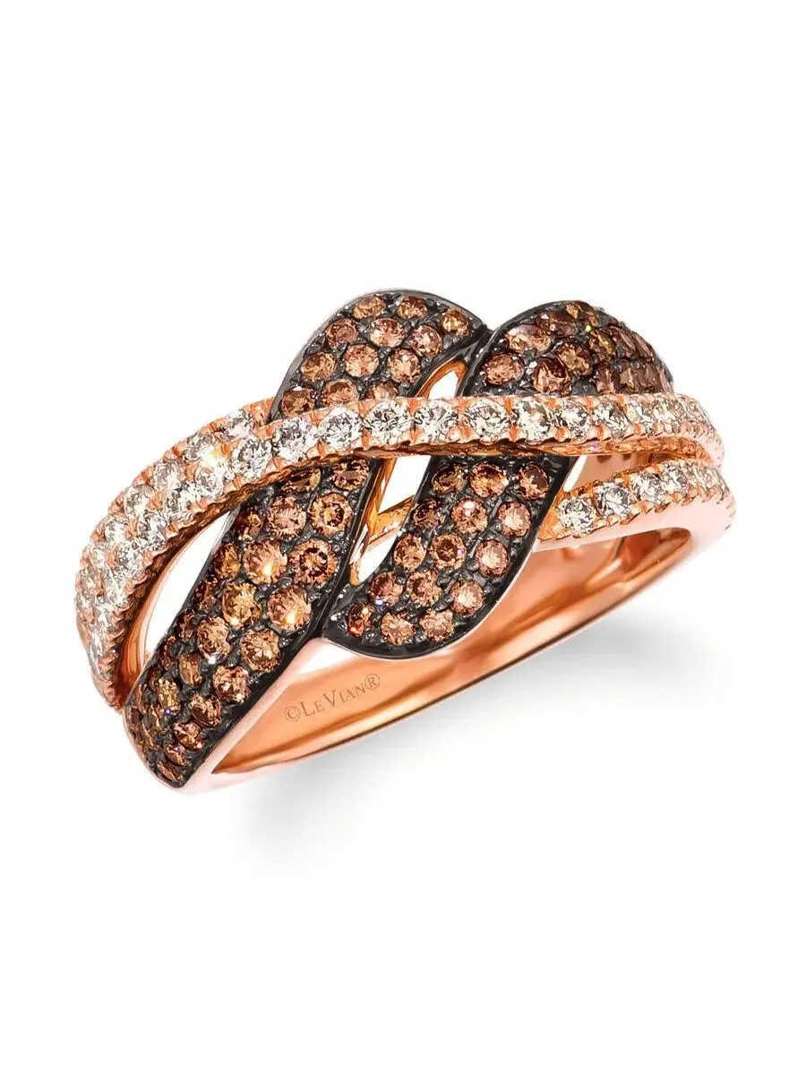 Кольцо Le Vian Ladies Gladiator из 14-каратного клубничного золота — изображение 1 из 1, оттенок коричневый