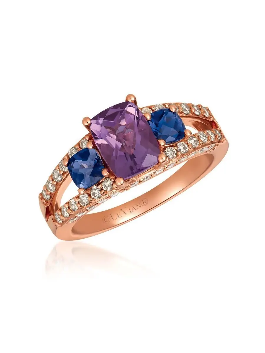 Кольца Le Vian Ladies Grape с аметистом, выполненные из 14-каратного клубничного золота — изображение 1 из 1