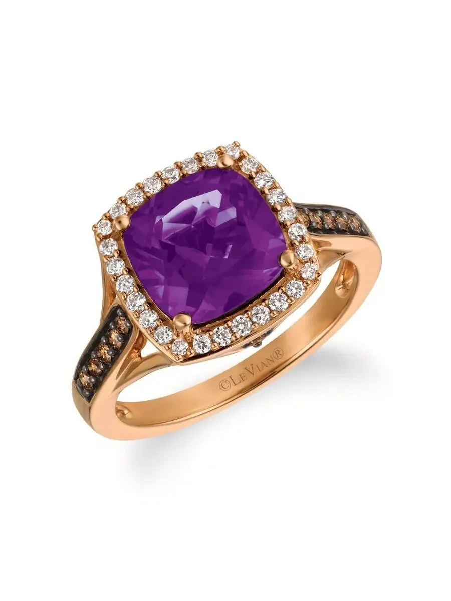 Кольца Le Vian Ladies Grape с аметистом, выполненные из 14-каратного клубничного золота — изображение 1 из 1