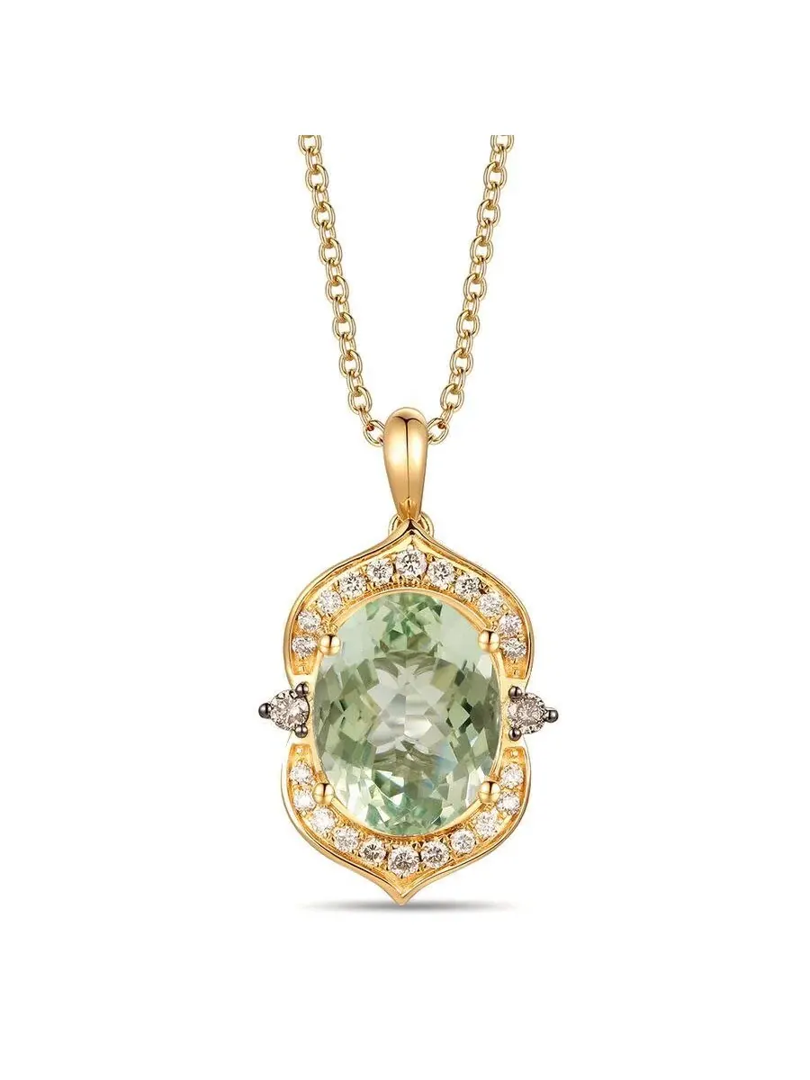 Женское ожерелье Le Vian Ladies Mint Julep из кварца в 14-каратном медовом золоте — изображение 1 из 1, оттенок зеленый