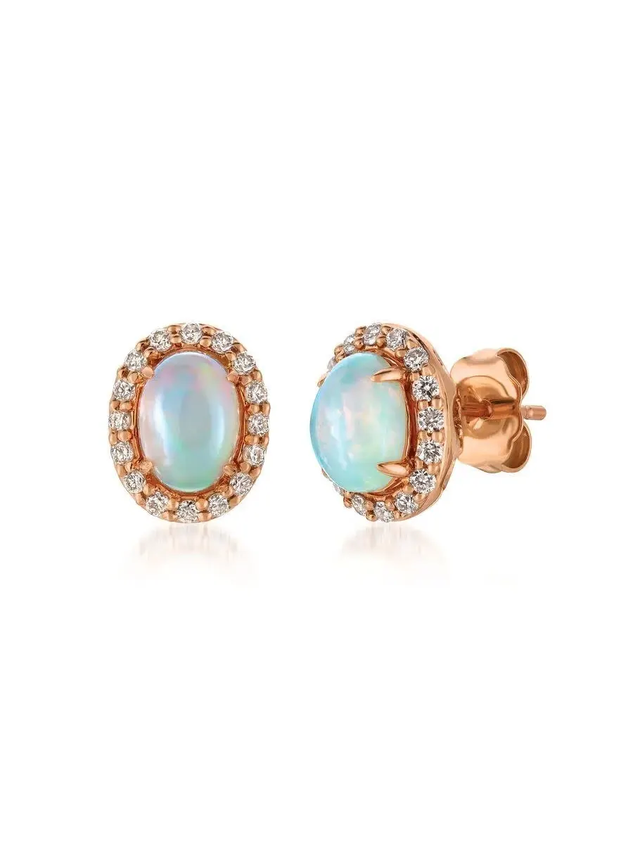 Серьги Le Vian Ladies Neopolitan с опалом, выполненные из 14-каратного клубничного золота — изображение 1 из 1, оттенок белый