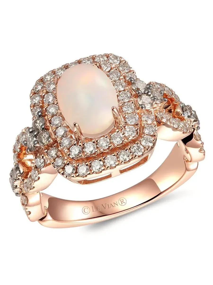 Женские кольца с неаполитанским опалом Le Vian, установленные в клубничном золоте 14 карат — изображение 1 из 1