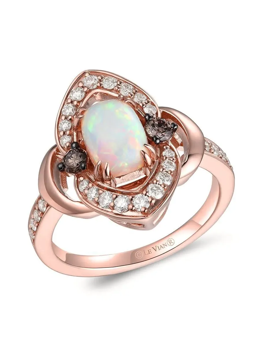 Женские кольца с неаполитанским опалом Le Vian, установленные в клубничном золоте 14 карат — изображение 1 из 1