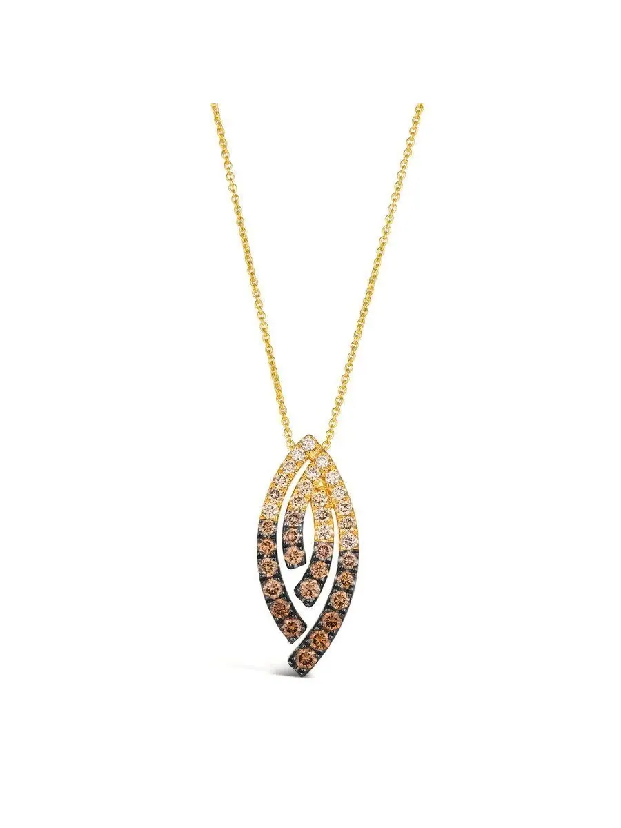 Колье Le Vian Ladies Ombre, выполненное из 14-каратного медового золота — изображение 1 из 1, оттенок шоколад