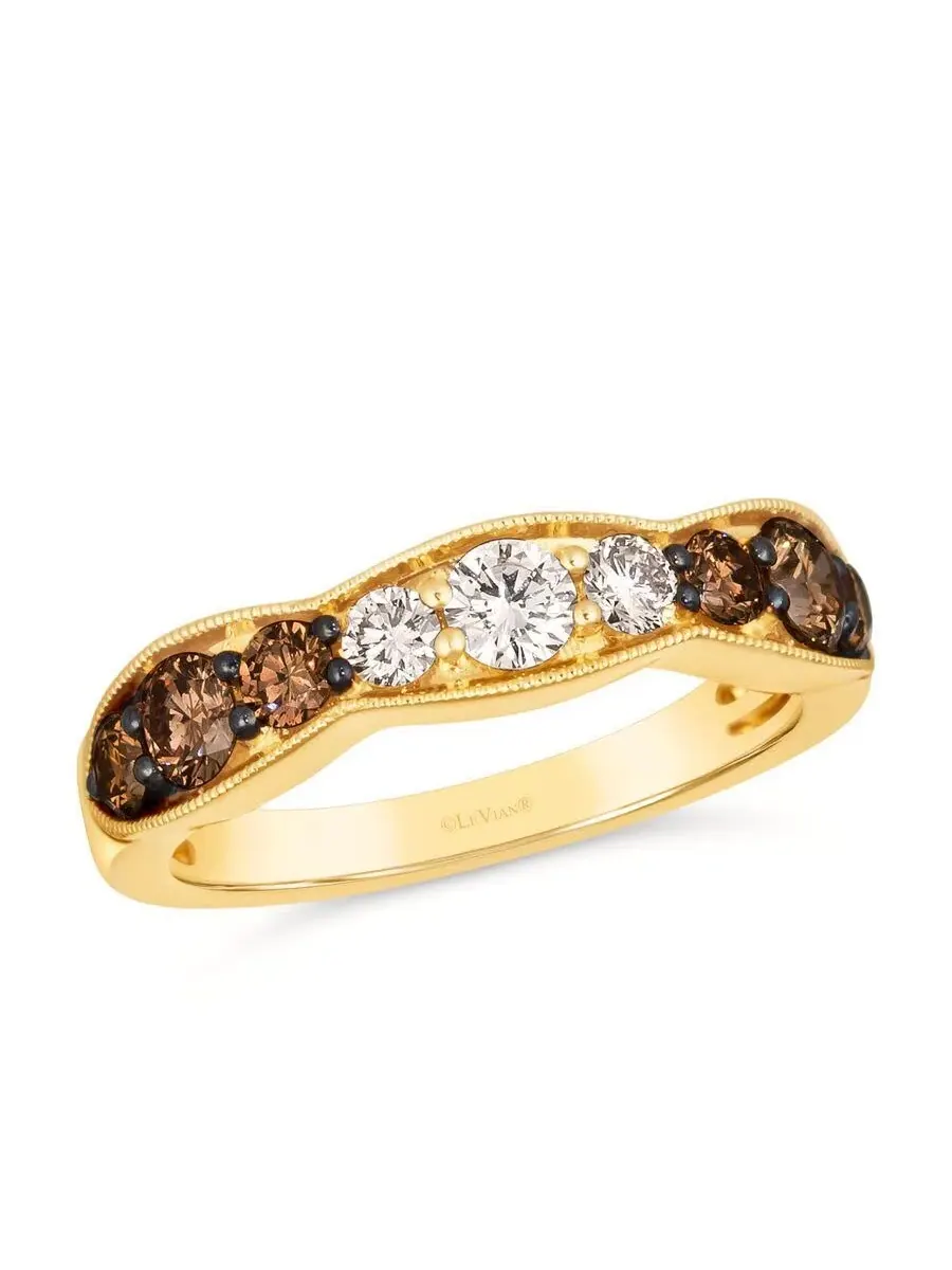 Кольца Le Vian Ladies Ombre, выполненные в 14-каратном медовом золоте — изображение 1 из 1, оттенок коричневый