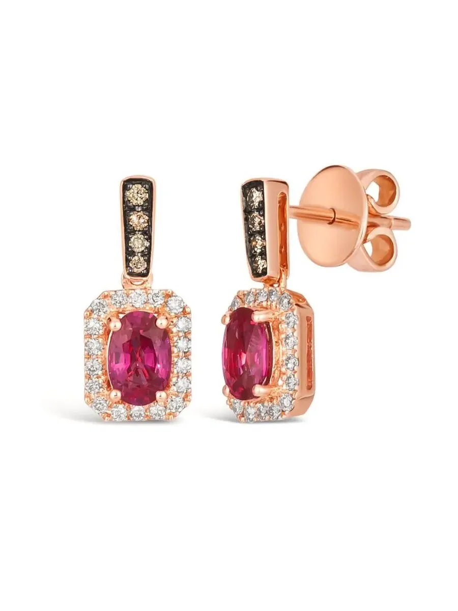Серьги Le Vian Ladies Passion с рубинами, выполненные из 14-каратного клубничного золота