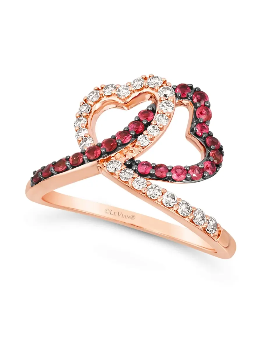 Кольца Le Vian Ladies Passion с рубинами, выполненные из 14-каратного клубничного золота — изображение 2 из 3