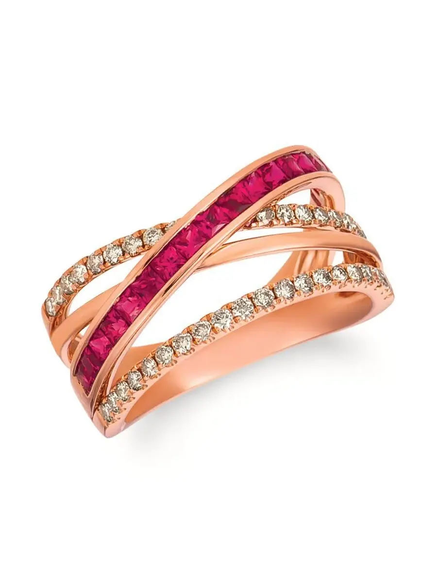 Кольца Le Vian Ladies Passion с рубинами, выполненные из 14-каратного клубничного золота — изображение 1 из 1