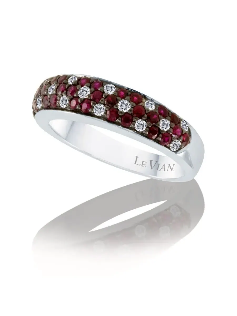 Кольца Le Vian Ladies Passion с рубинами, выполненные из 14-каратного ванильного золота — изображение 1 из 1, оттенок красный