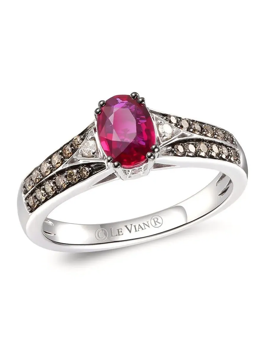 Кольца Le Vian Ladies Passion с рубинами, выполненные из 14-каратного ванильного золота — изображение 1 из 1, оттенок красный